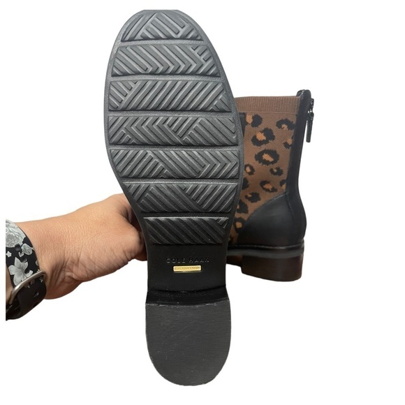 Cole Haan Leopard Print Piedmont Combat Bootie, Brown, Black, NWOT, 6B - Picture 8 of 12